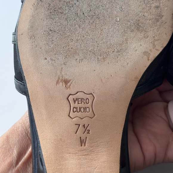 Vintage 90s Y2K VANELI Sequin Shell Slip On Wedge Sandals Shoes Size 7.5 *FLAWS - Picture 10 of 10